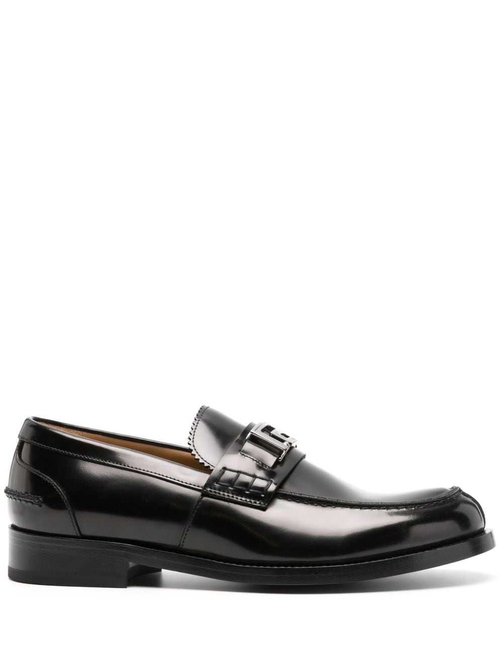 Versace Greca patent leather loafers - Black von Versace