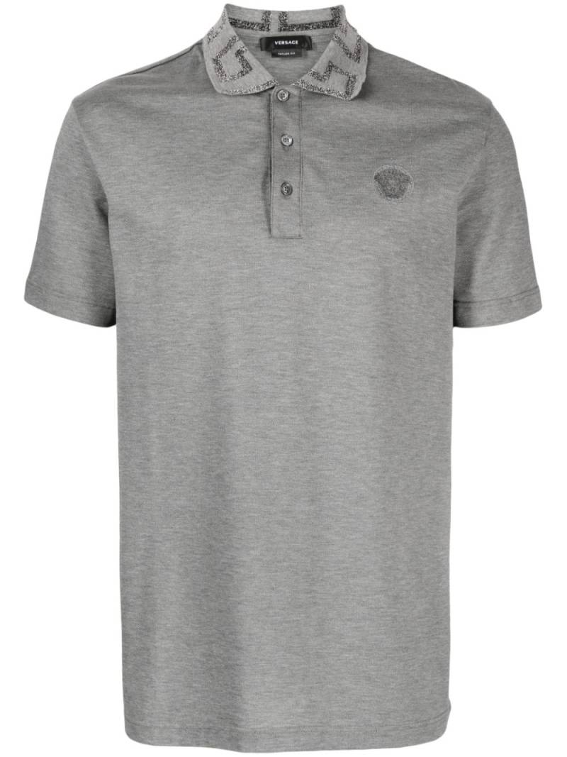 Versace Greca short-sleeved polo shirt - Grey von Versace