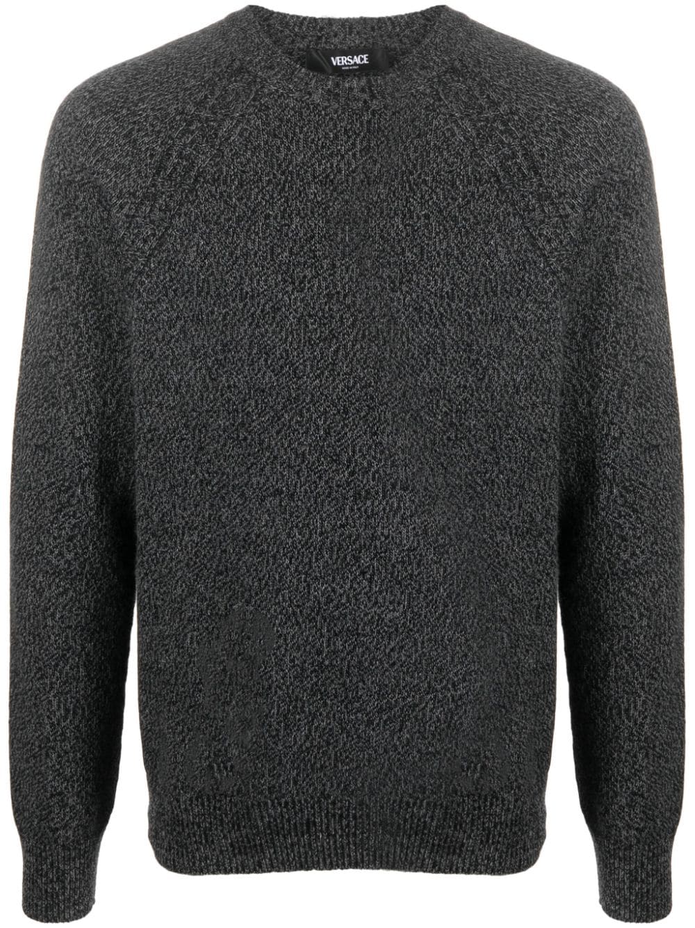 Versace Greca-trim cashmere jumper - Black von Versace