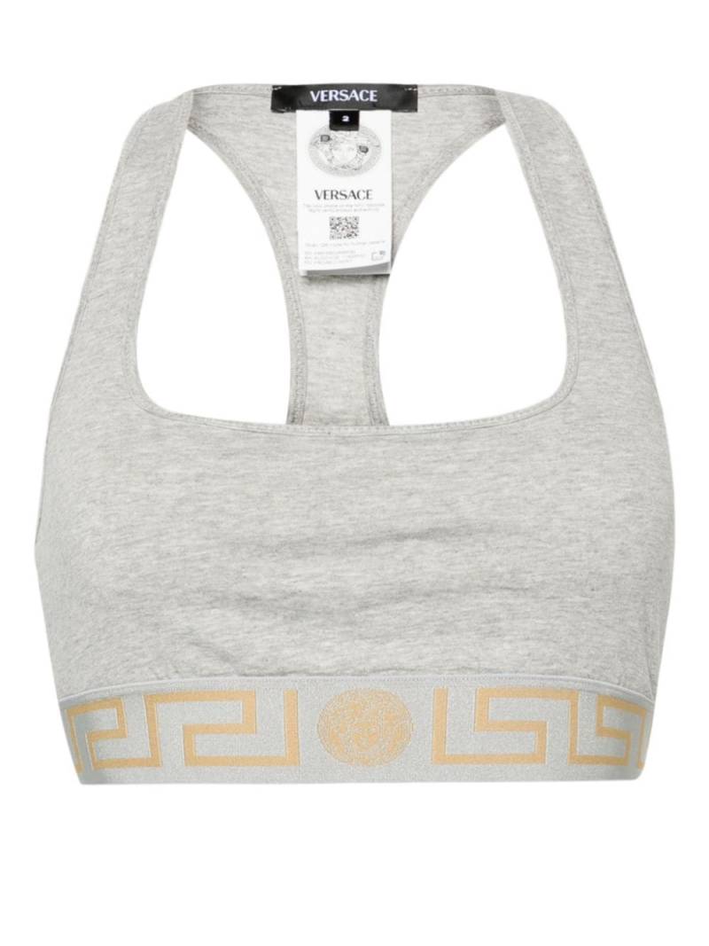 Versace Greca-underband racerback bralette - Grey von Versace