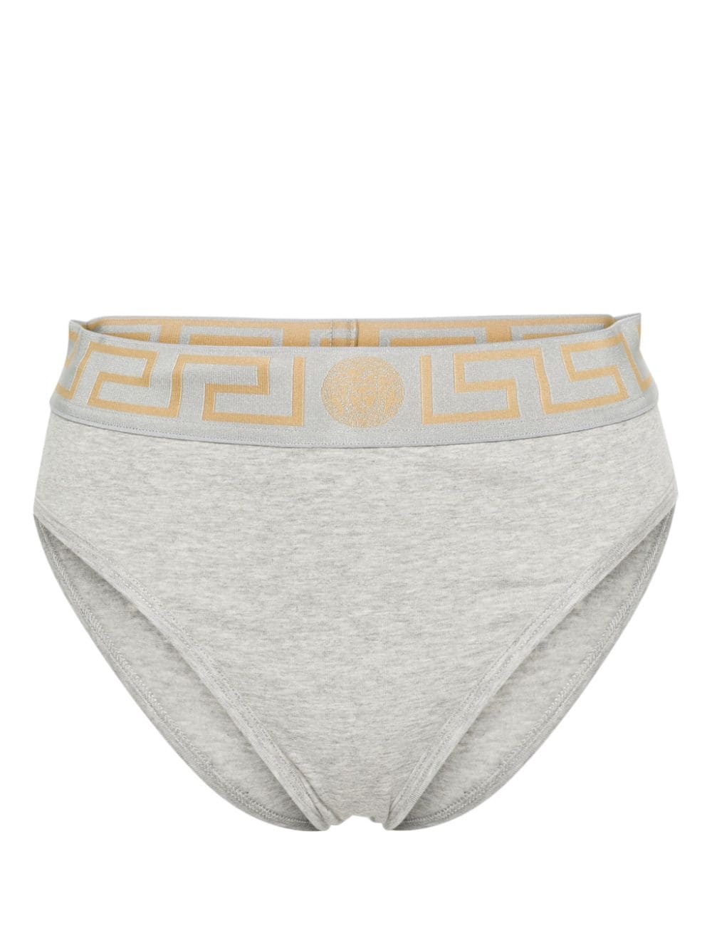 Versace Greca-waistband cotton briefs - Grey von Versace