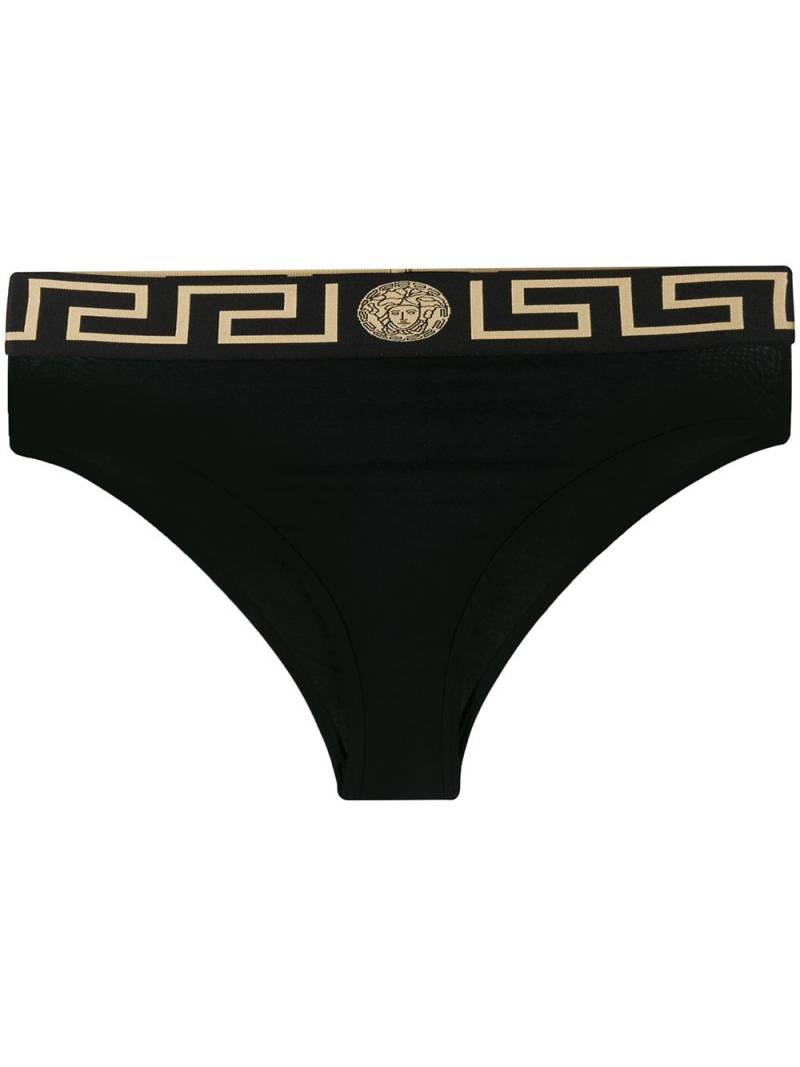 Versace Greca Border high-waisted briefs - Black von Versace