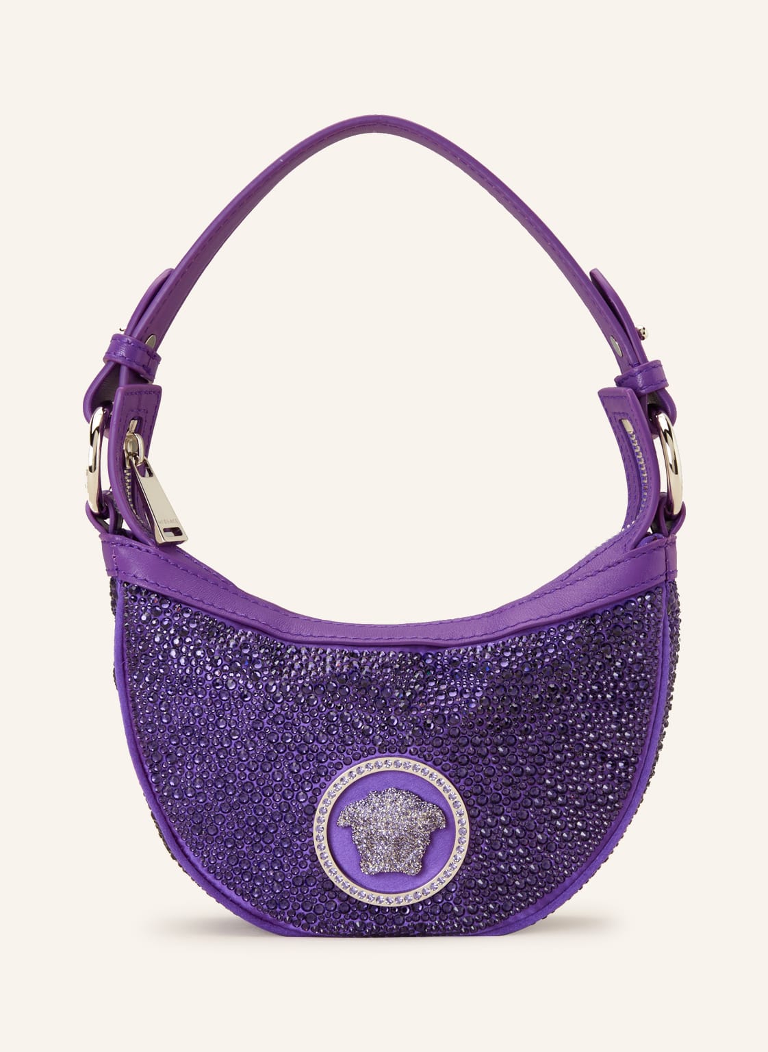 Versace Handtasche Mit Schmucksteinen lila von Versace