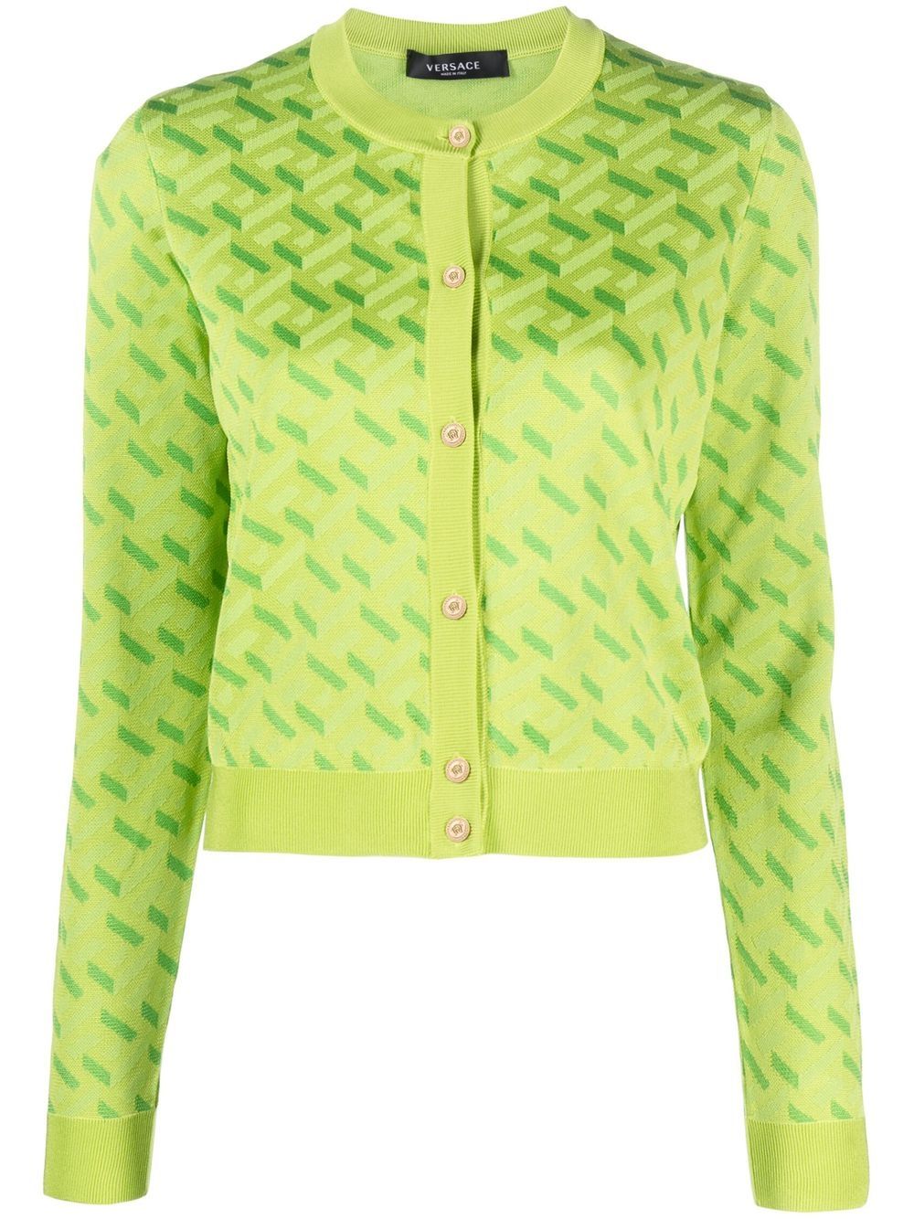 Versace La Greca monogram cardigan - Green von Versace