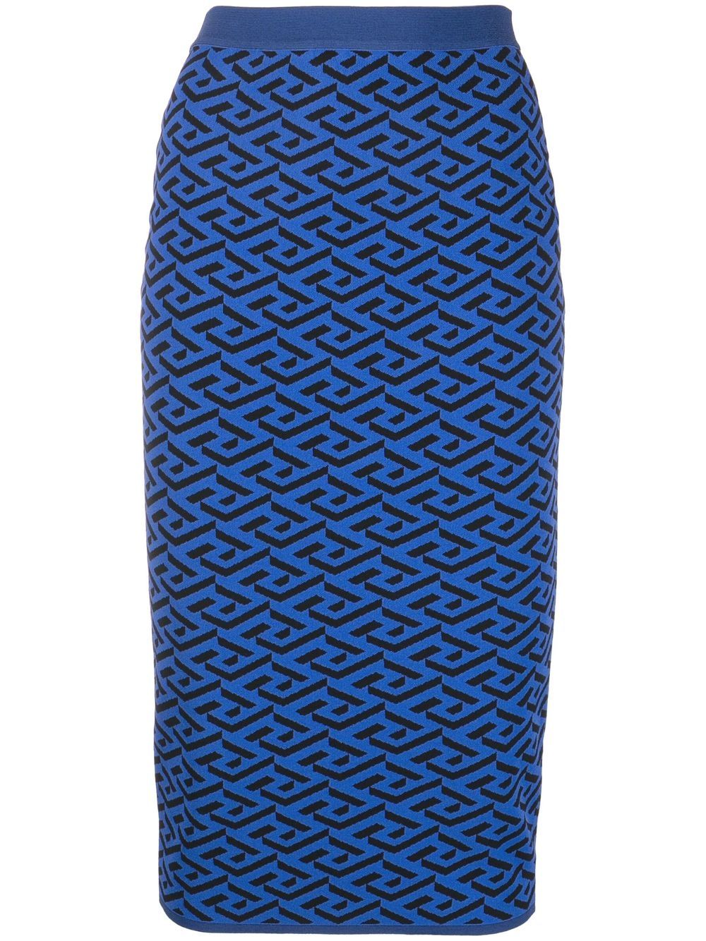 Versace La Greca pattern knitted skirt - Blue von Versace