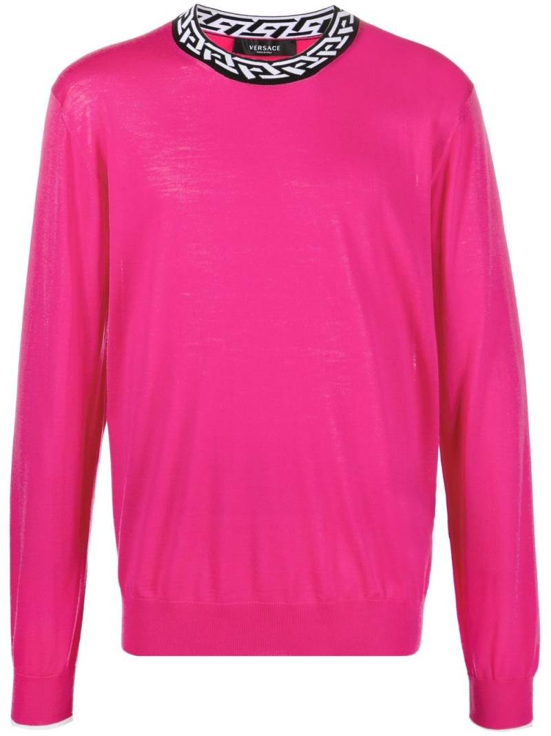 Versace La Greca-print knitted jumper - Pink von Versace