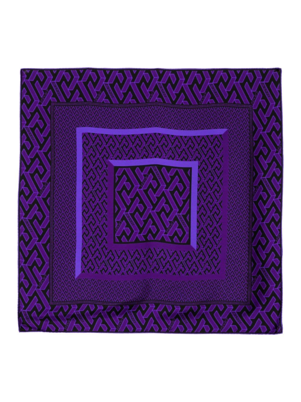 Versace La Greca print silk scarf - Purple von Versace