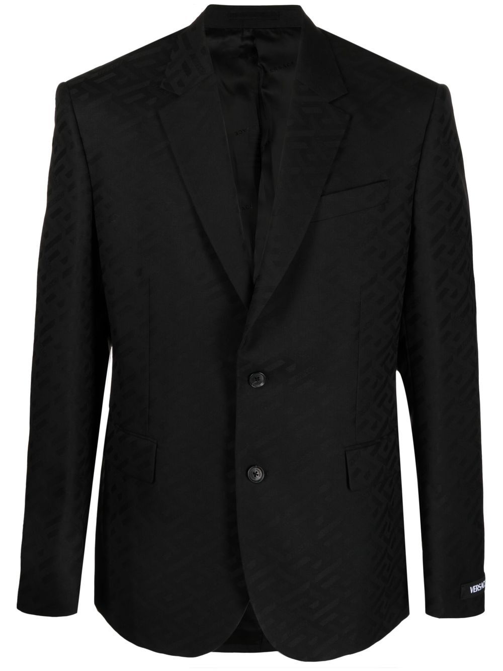 Versace La Greca single-breasted wool blazer - Black von Versace