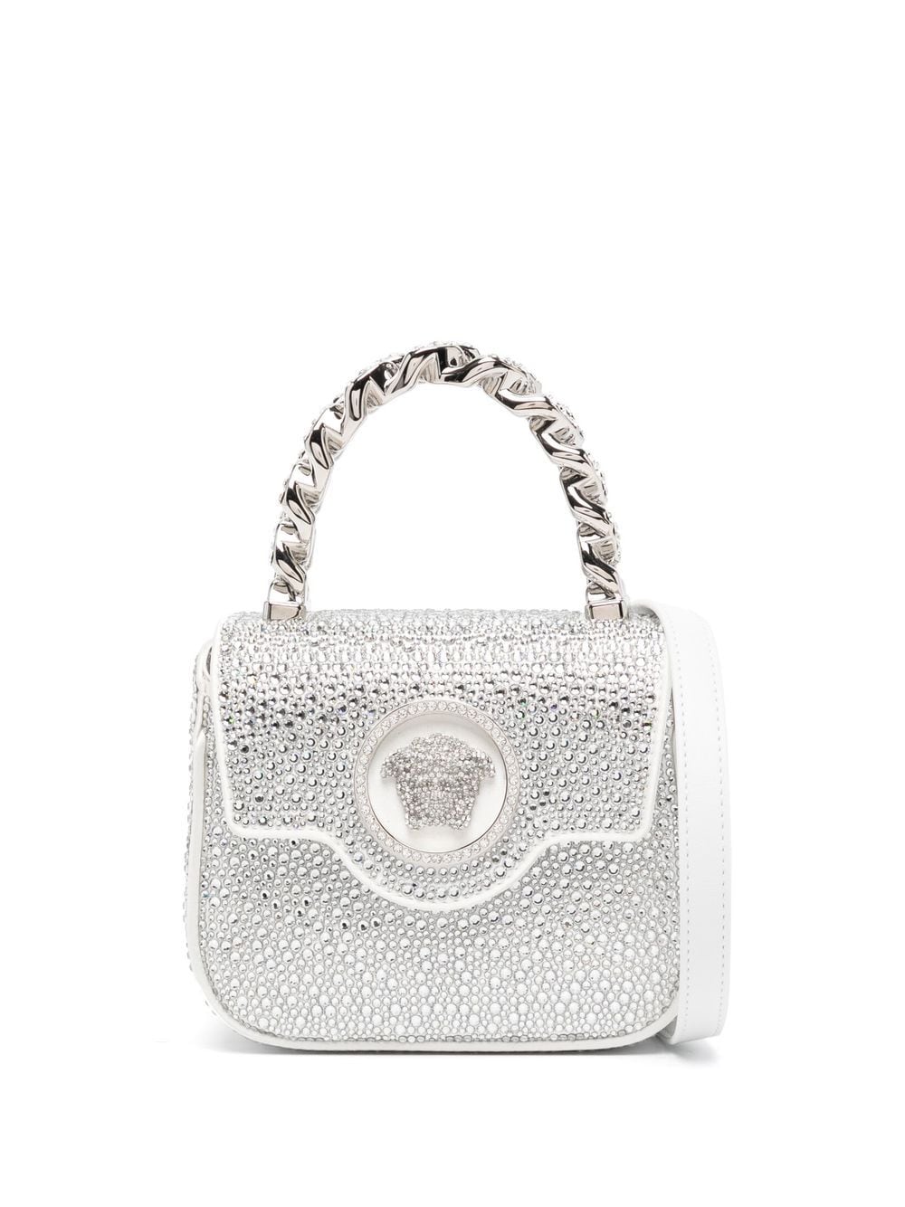 Versace La Medusa crystal-embellished mini bag - Silver von Versace