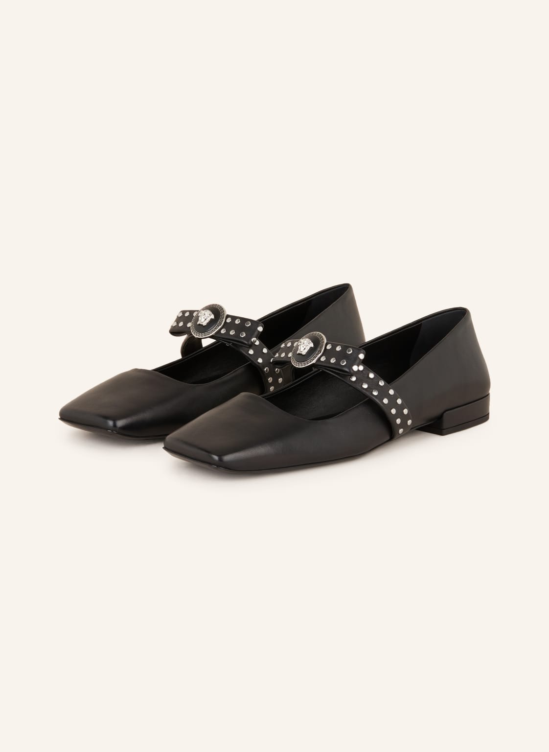 Versace Mary-Jane-Ballerinas Mit Nieten schwarz Versace Mary-Jane-Ballerinas Mit Nieten schwarz von Versace