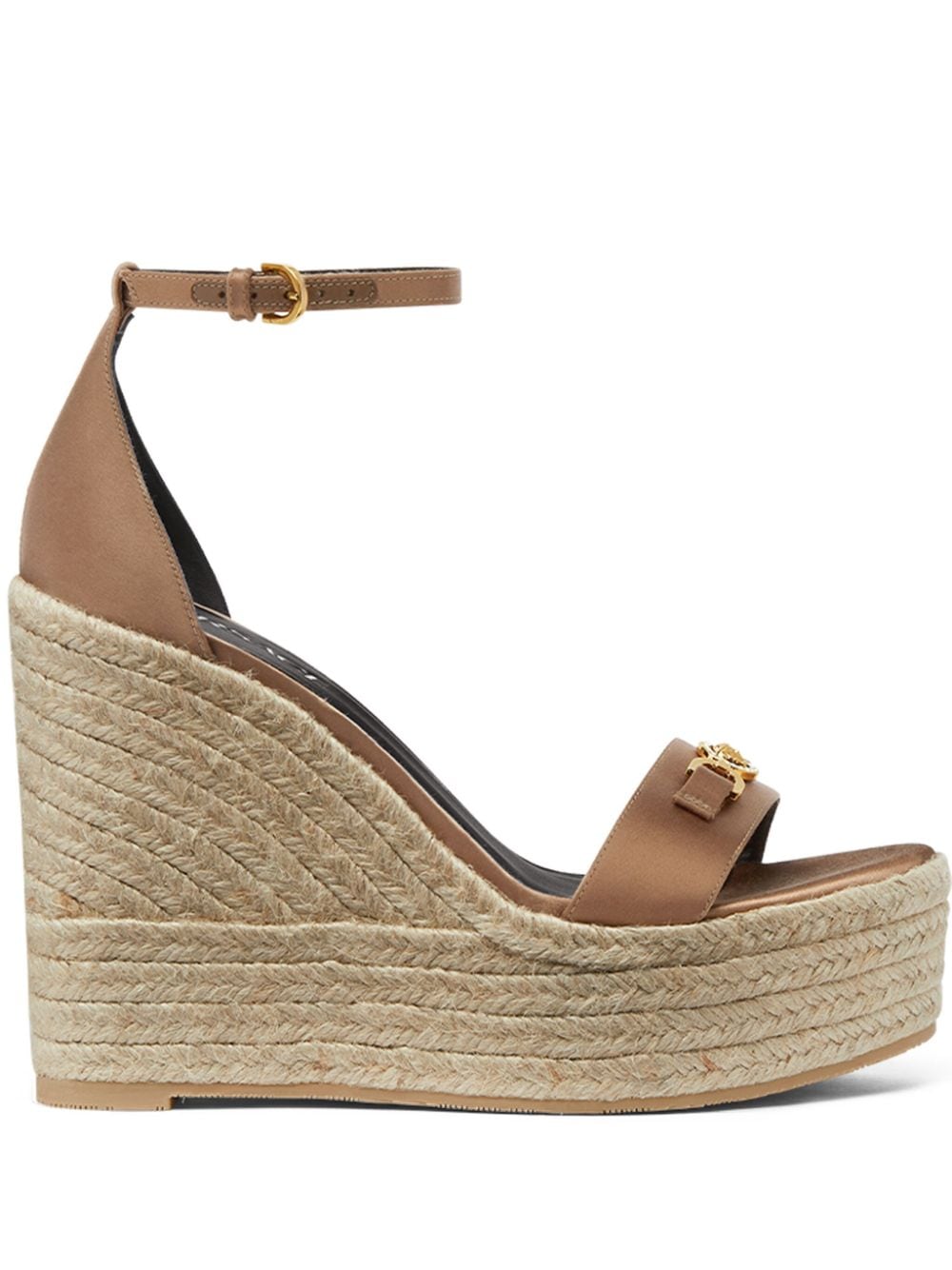 Versace Medusa '95 120mm satin wedge sandals - Brown von Versace