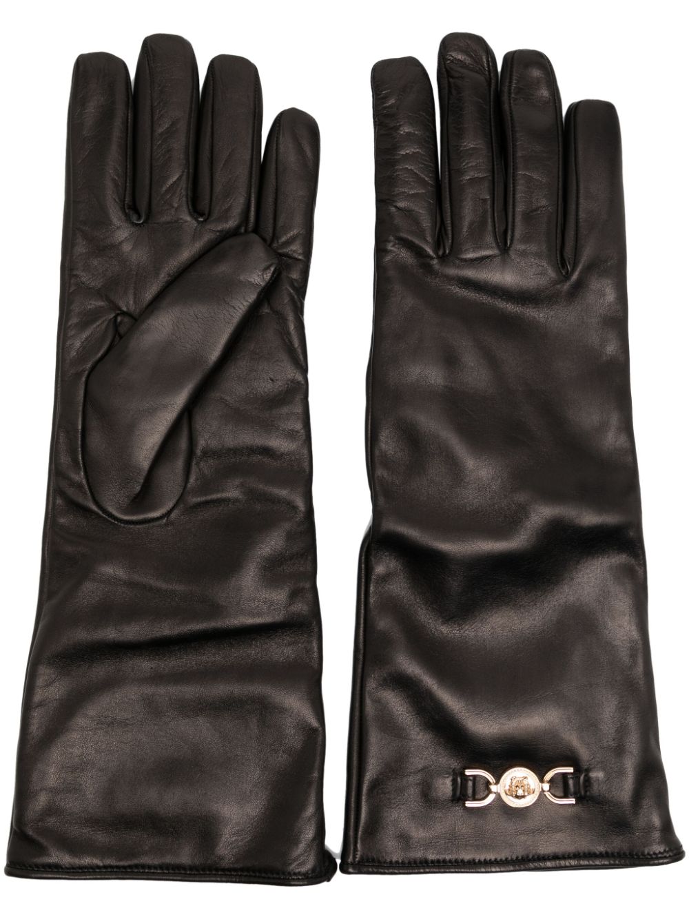 Versace Medusa '95 leather gloves - Metallic von Versace
