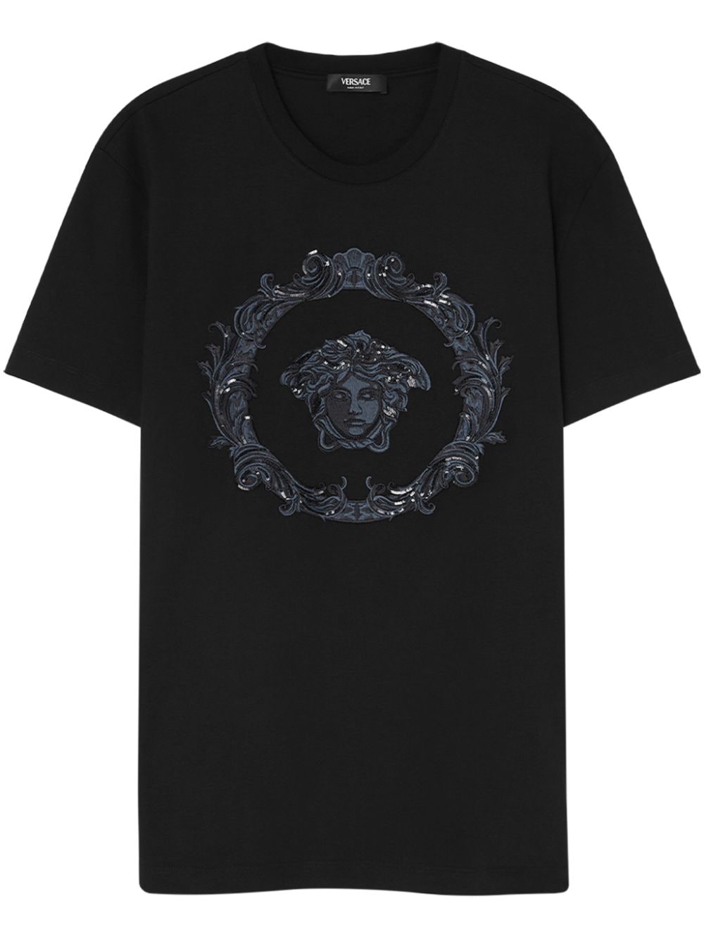 Versace Medusa Cartouche cotton T-shirt - Black von Versace