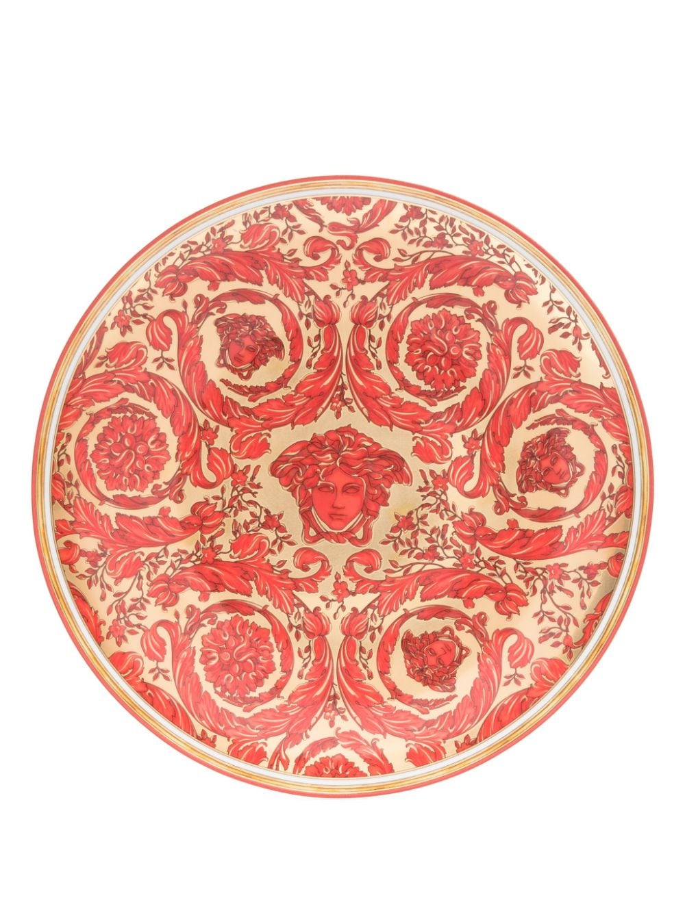 Versace Medusa Garland Red porcelain plate von Versace