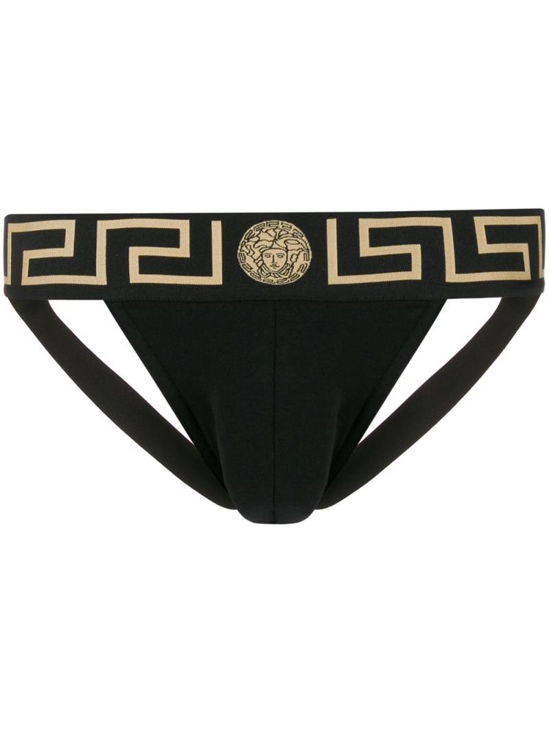 Versace Greca Border jockstrap - Black von Versace