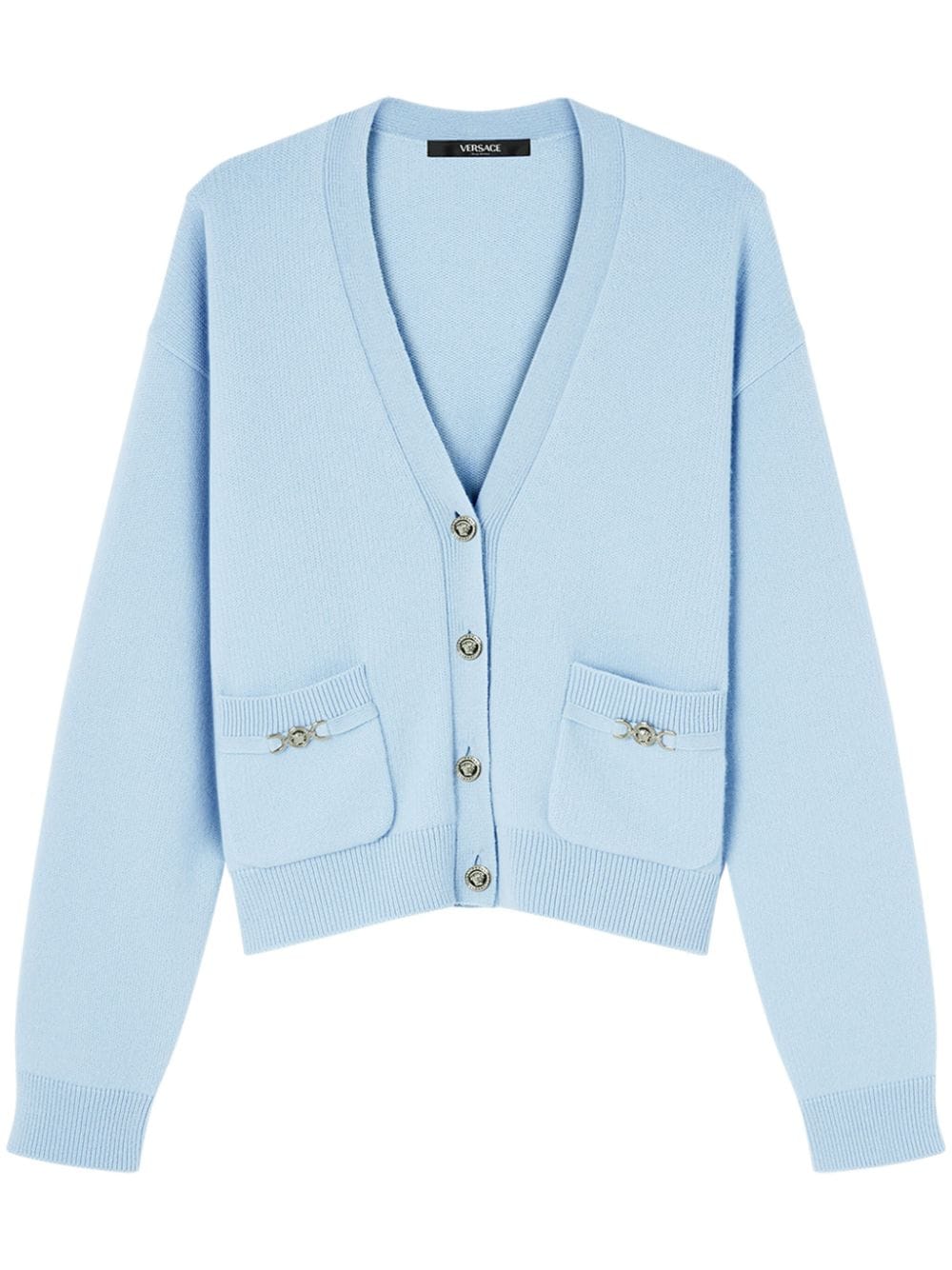 Versace Medusa-Head button cashmere cardigan - Blue von Versace