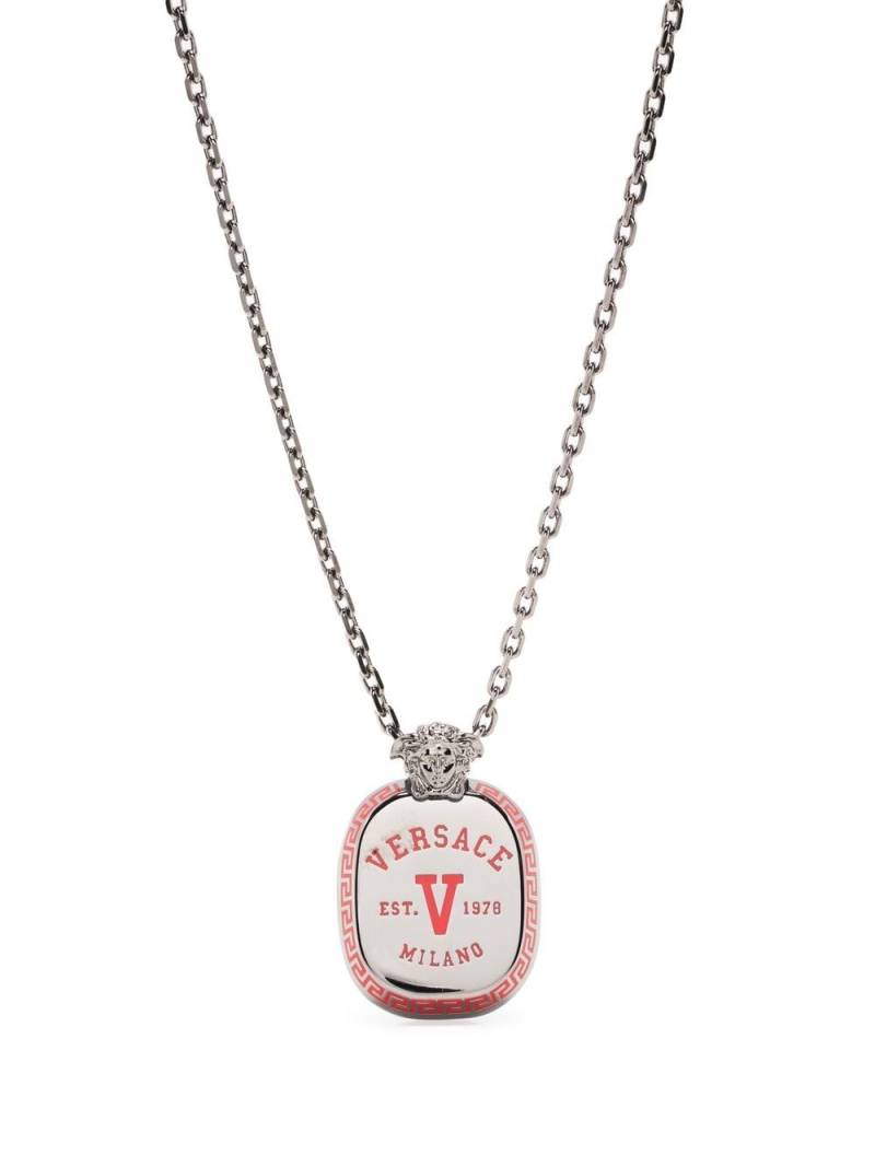 Versace Medusa Head logo-engraved necklace - Grey von Versace