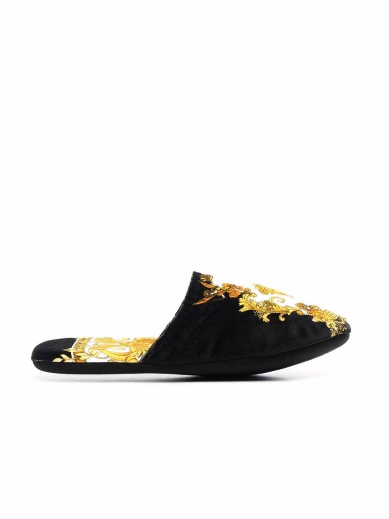 Versace Medusa Renaissance-print slippers - Black von Versace