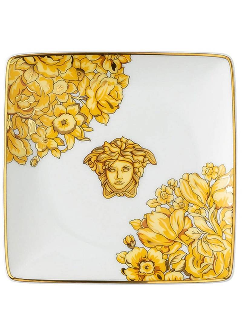 Versace Medusa Rhapsody square plate (12cm) - White von Versace