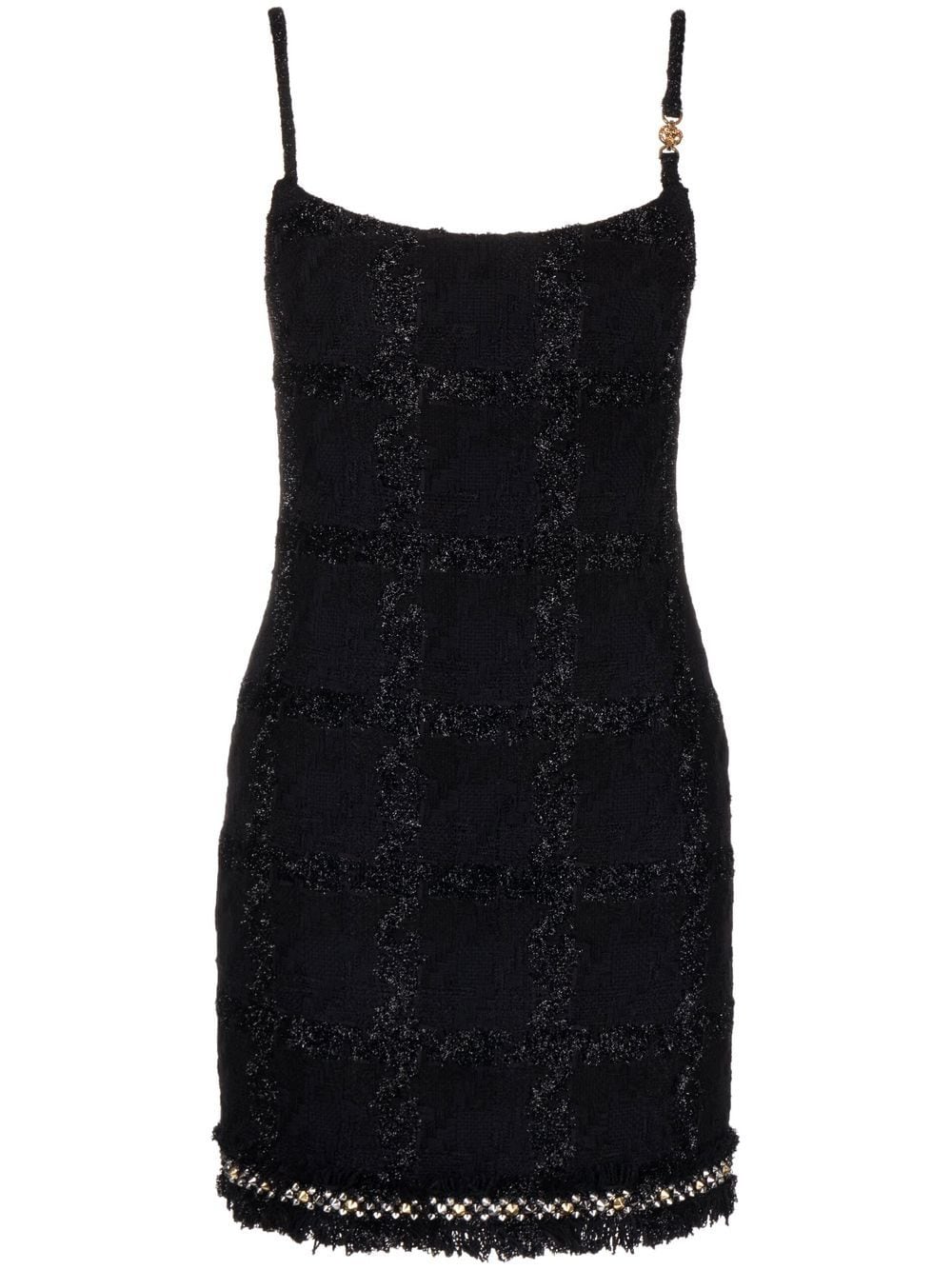 Versace Medusa Spiked tweed minidress - Black von Versace