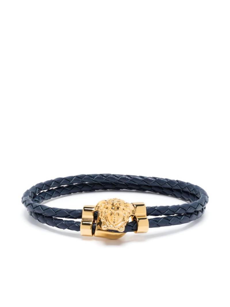 Versace Medusa braided leather bracelet - Blue von Versace