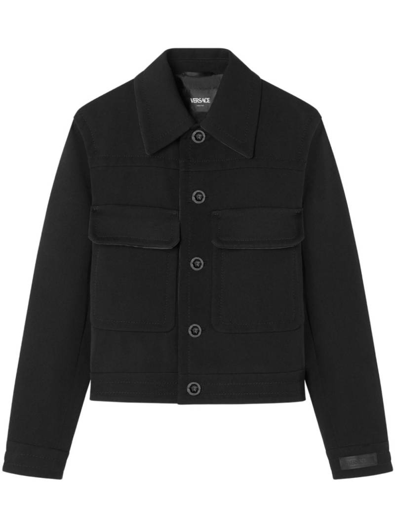 Versace wool-blend twill blouson jacket - Black von Versace