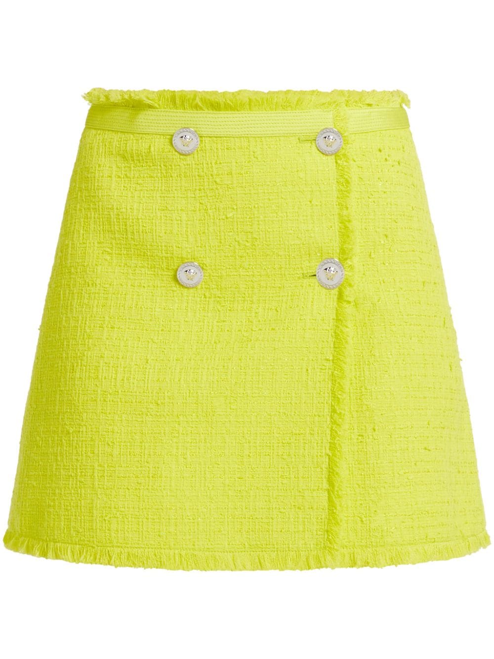 Versace Medusa-button tweed miniskirt - Yellow von Versace