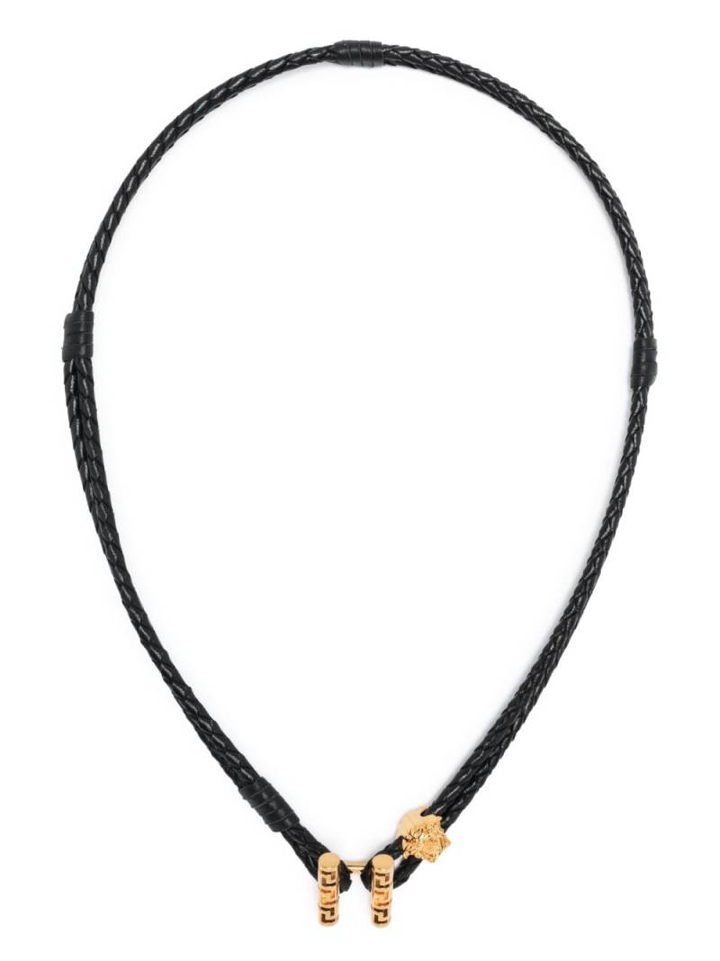 Versace Medusa-charm braided leather necklace - Gold von Versace