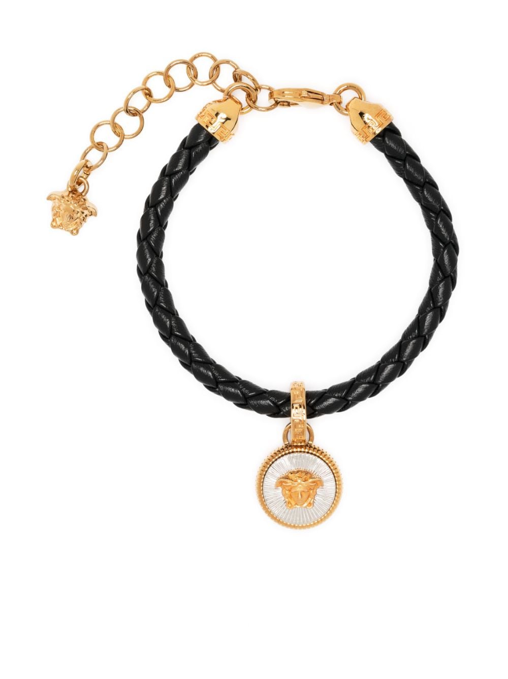 Versace Medusa charm leather bracelet - Black von Versace