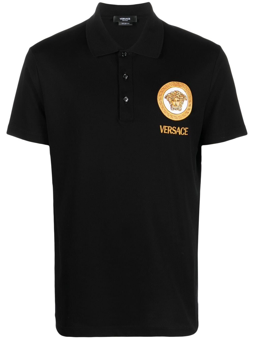 Versace Medusa cotton polo shirt - Black von Versace