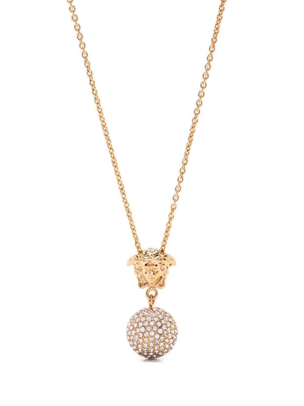 Versace Medusa crystal-embellished necklace - Gold von Versace