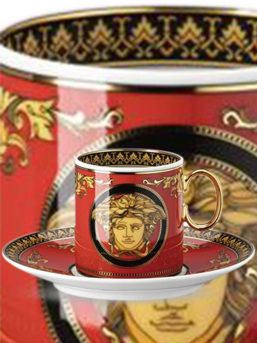 Versace Medusa espresso cup and saucer - Red von Versace