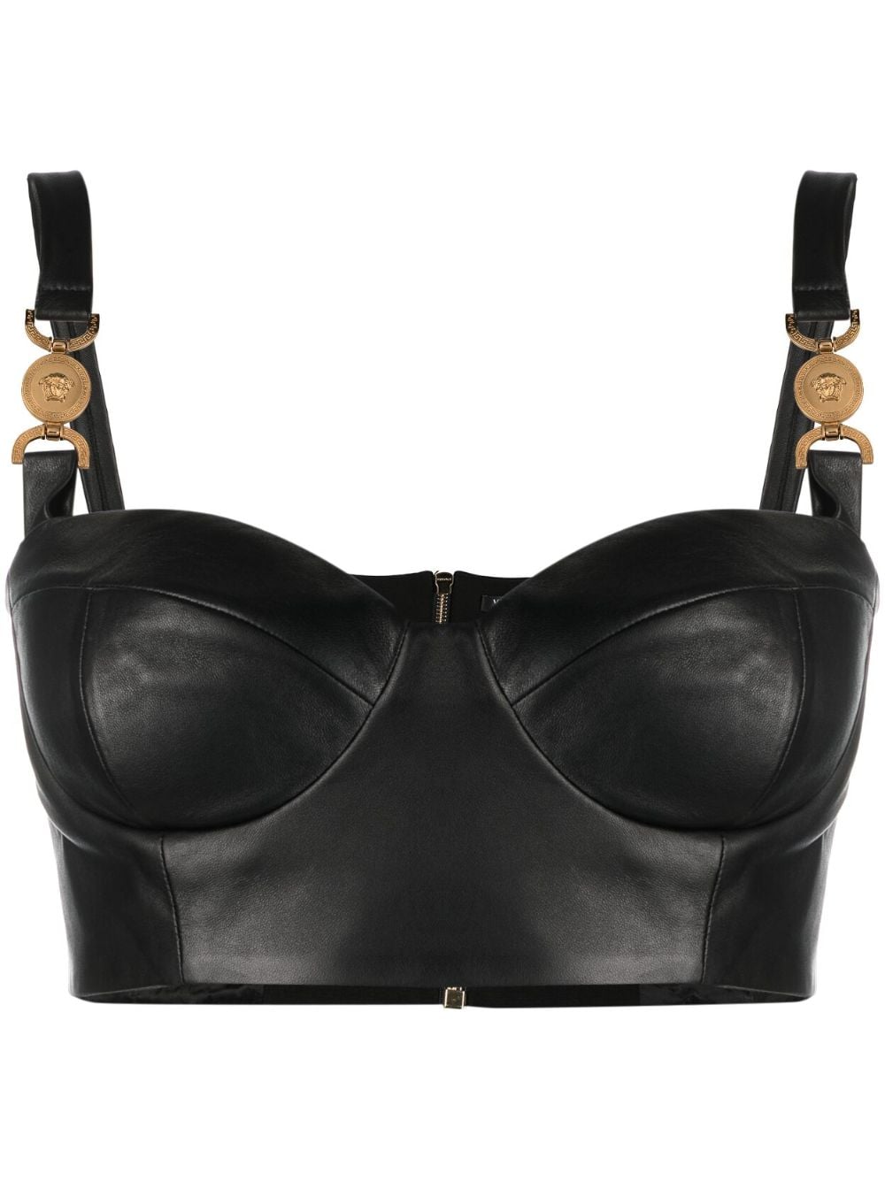 Versace Medusa '95 leather bustier top - Black von Versace