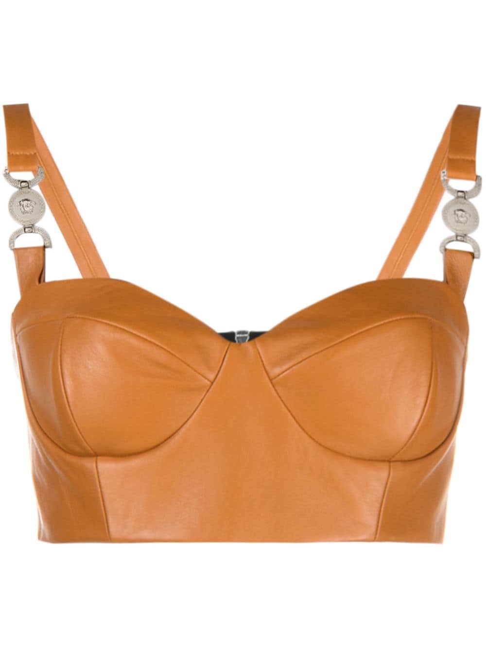 Versace Medusa '95 leather bustier top - Orange von Versace