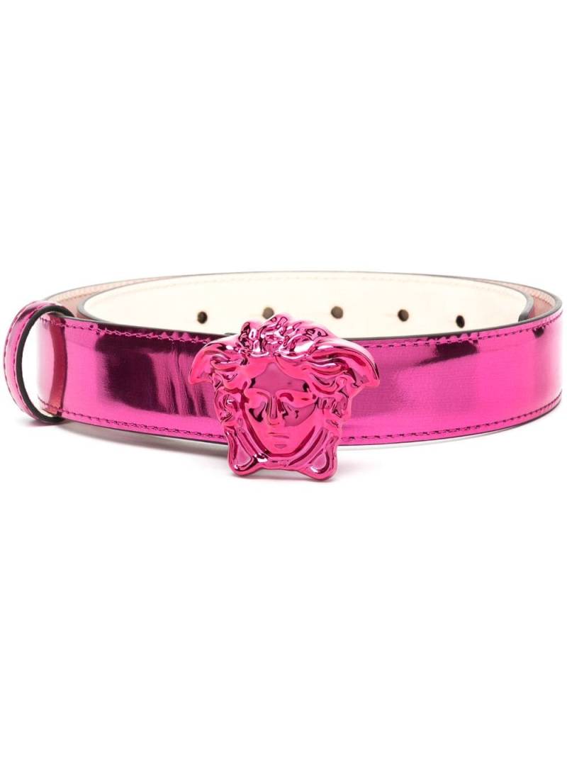 Versace Medusa metallic leather belt - Pink von Versace