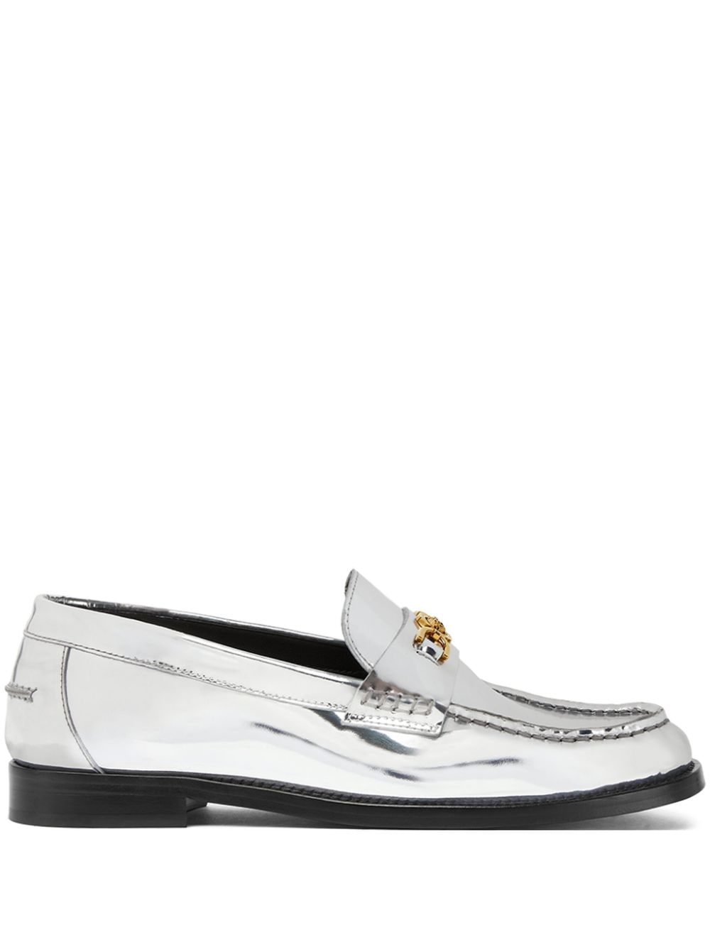 Versace Medusa metallic leather loafers - Silver von Versace