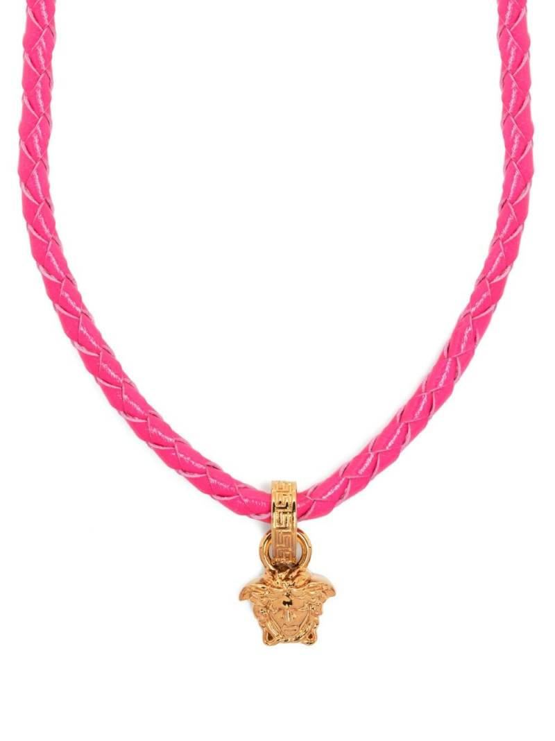 Versace Medusa pendant leather necklace - Pink von Versace