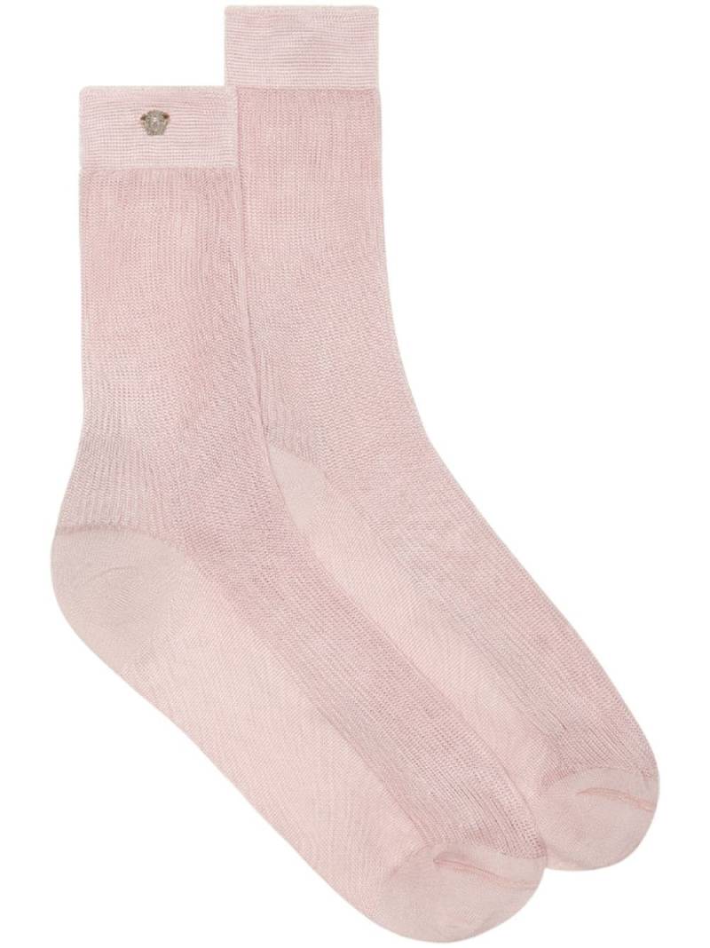 Versace Medusa-plaque knitted socks - Pink von Versace