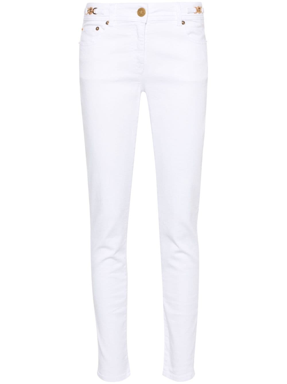 Versace Medusa-plaque skinny-leg jeans - White von Versace