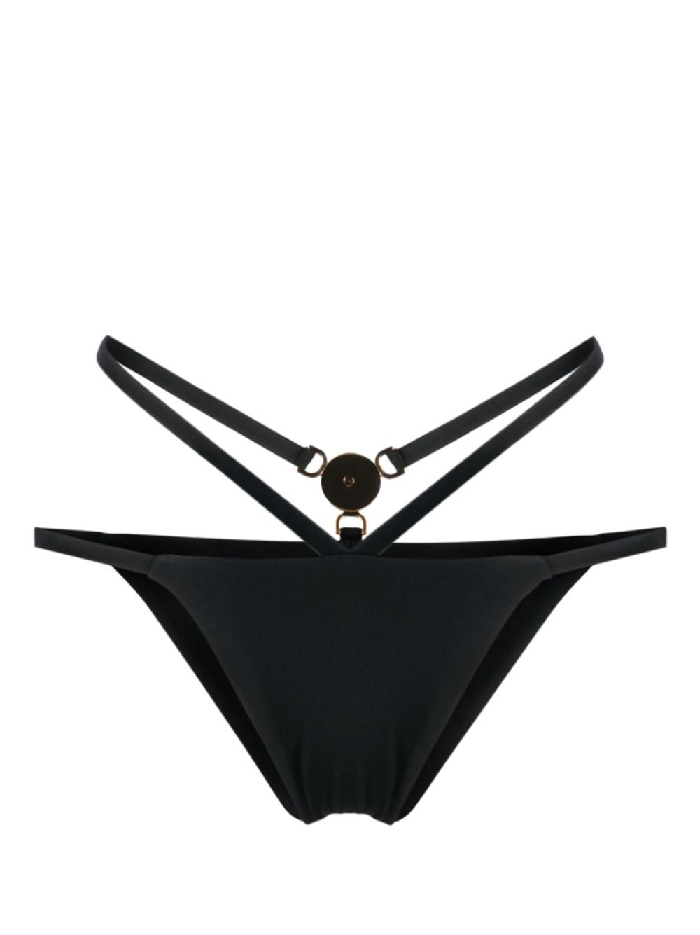 Versace Medusa-plaque strappy bikini bottoms - Black von Versace