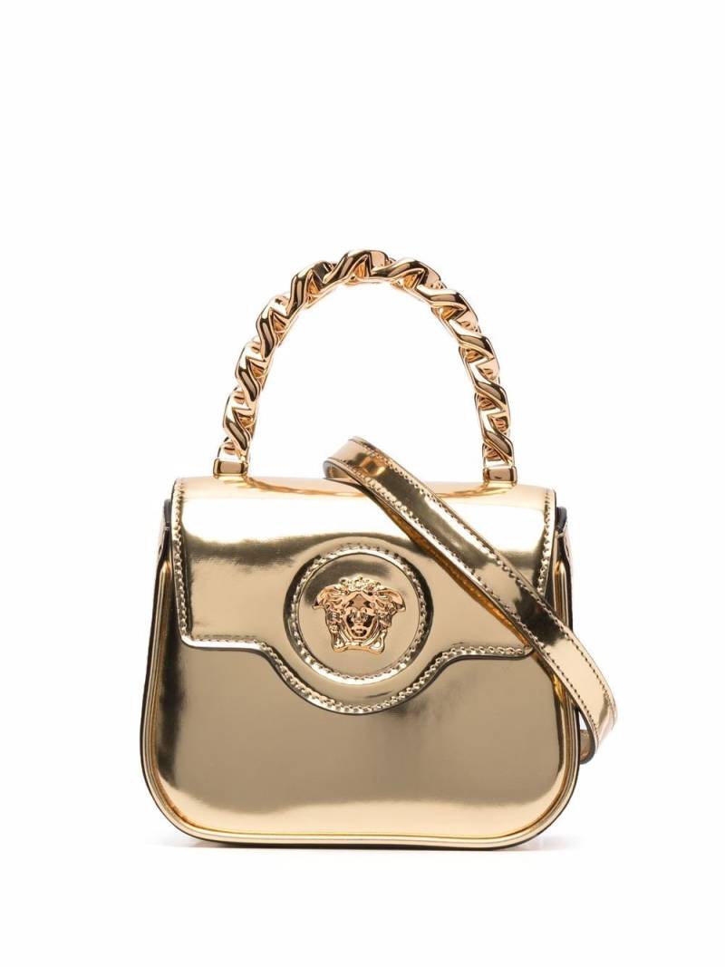 Versace La Medusa patent-leather mini bag - Gold von Versace
