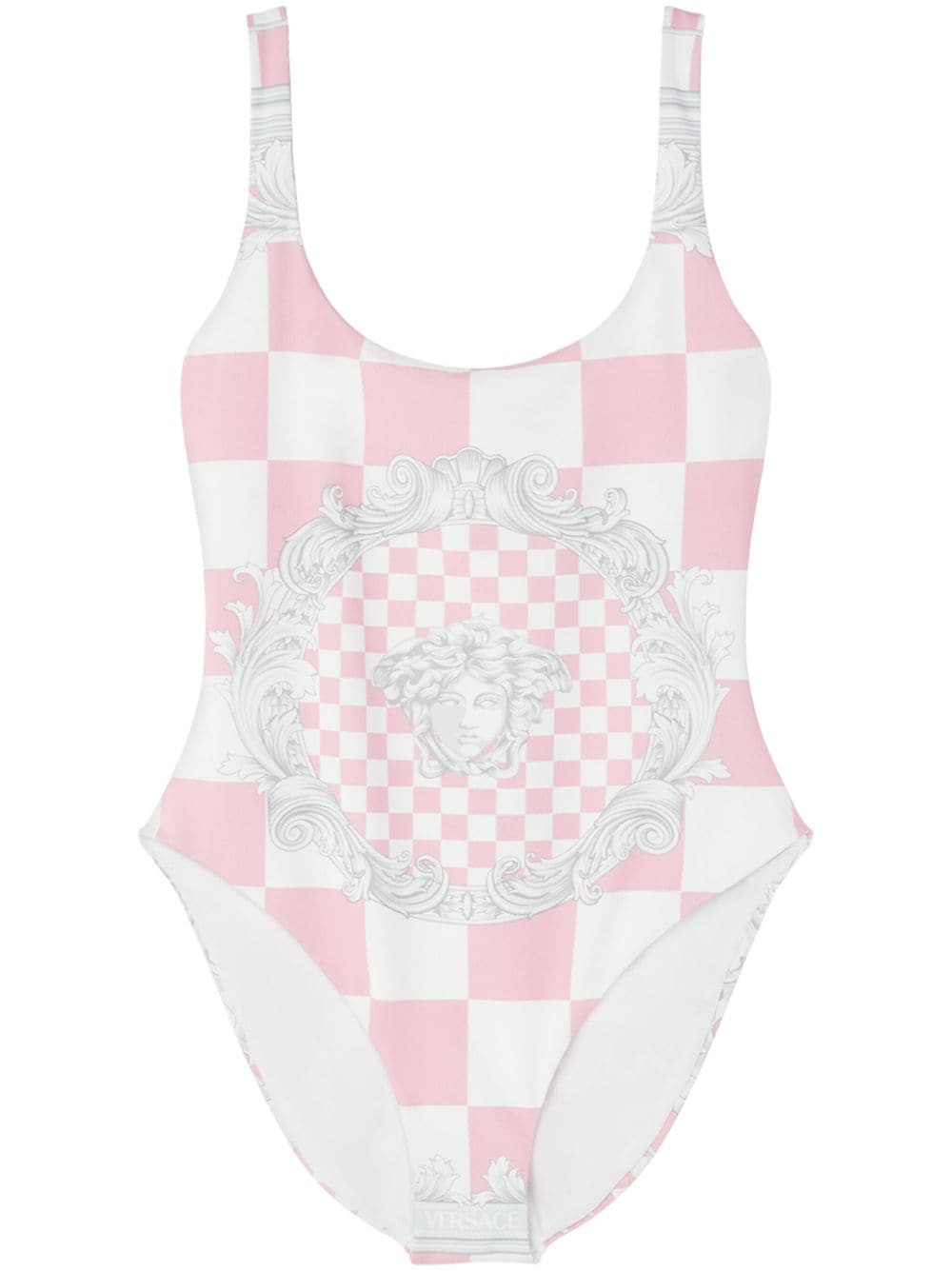 Versace Medusa-print checked swimsuit - Pink von Versace