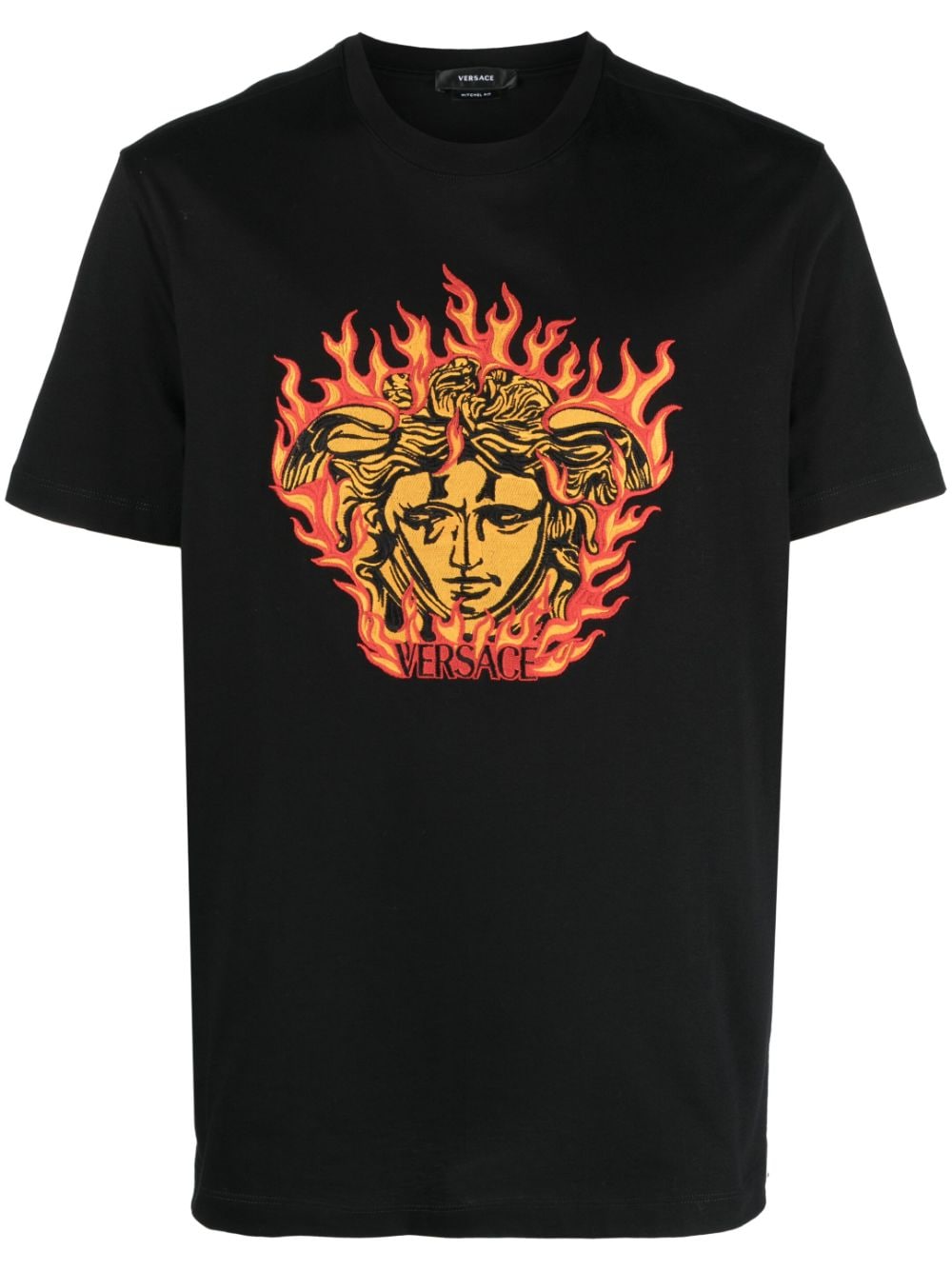 Versace Medusa Flame cotton T-shirt - Black von Versace