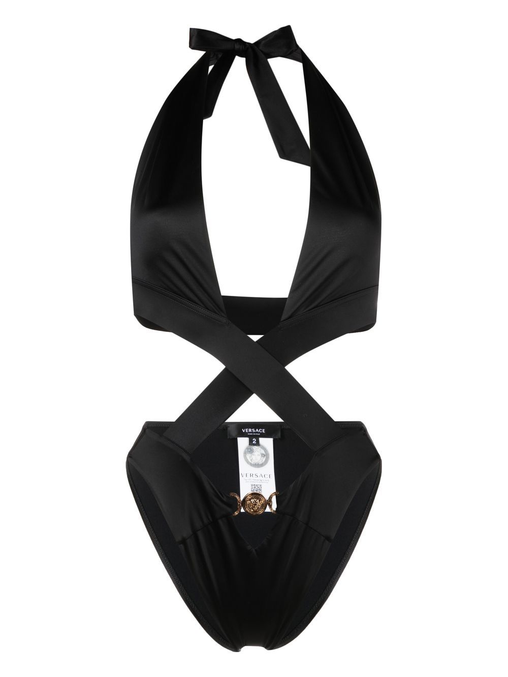 Versace Medusa tie-fastening one-piece - Black von Versace