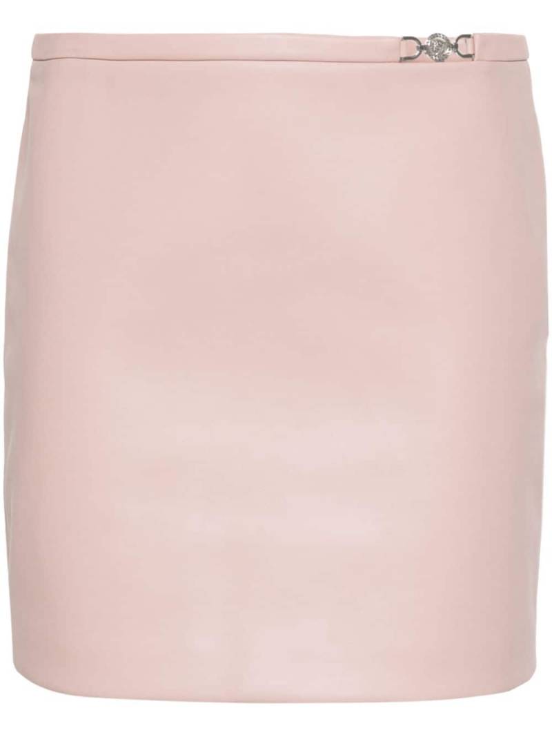 Versace Mudusa-plaque leather mini skirt - Pink von Versace