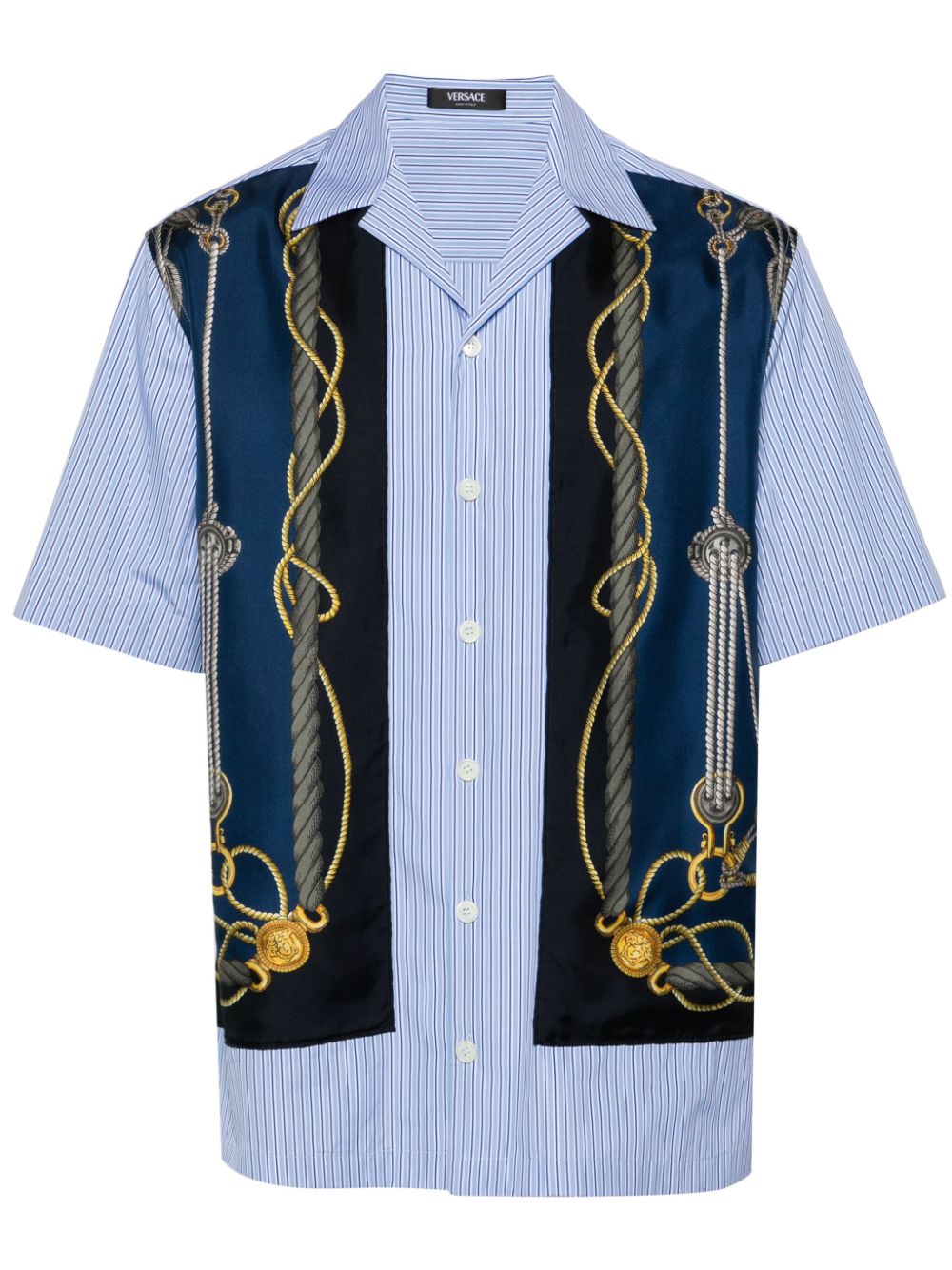 Versace Nautical-print striped shirt - Blue von Versace