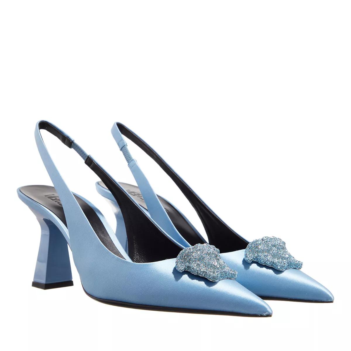 Versace Pumps & High Heels - La Medusa Satin Slingsback Pumps - Gr. 40 (EU) - in Blau - für Damen von Versace