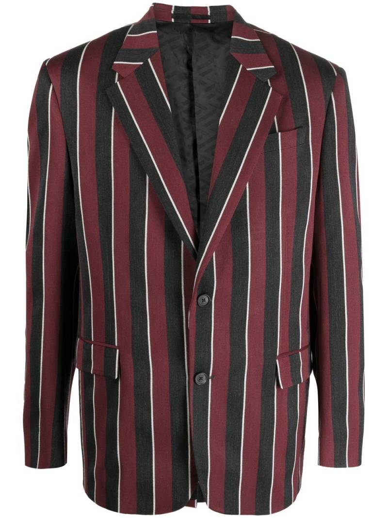 Versace Regimental Stripes-print single-breasted blazer - Red von Versace