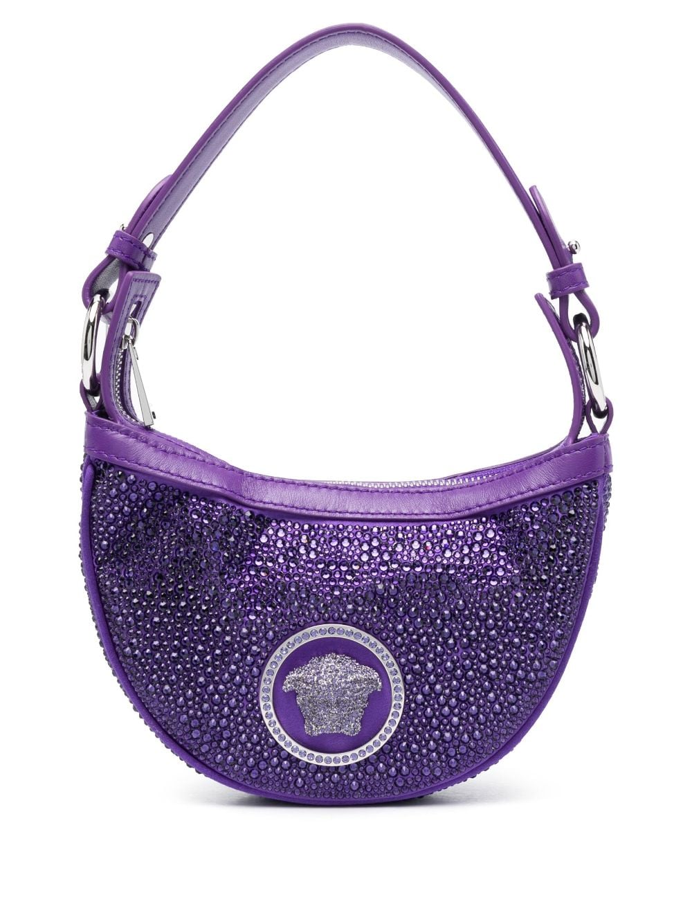 Versace Repeat crystal-embellished shoulder bag - Purple von Versace
