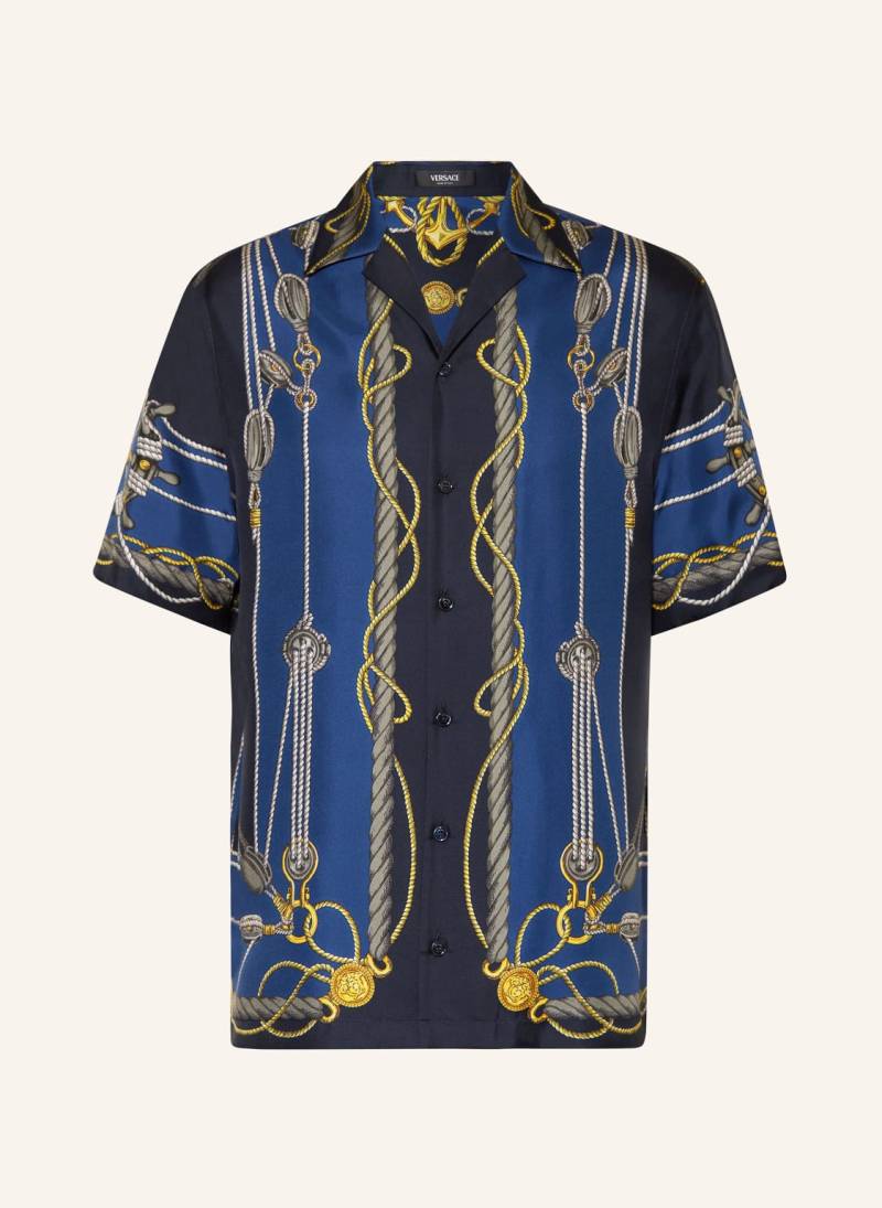 Versace Resorthemd Aus Seide Comfort Fit blau von Versace